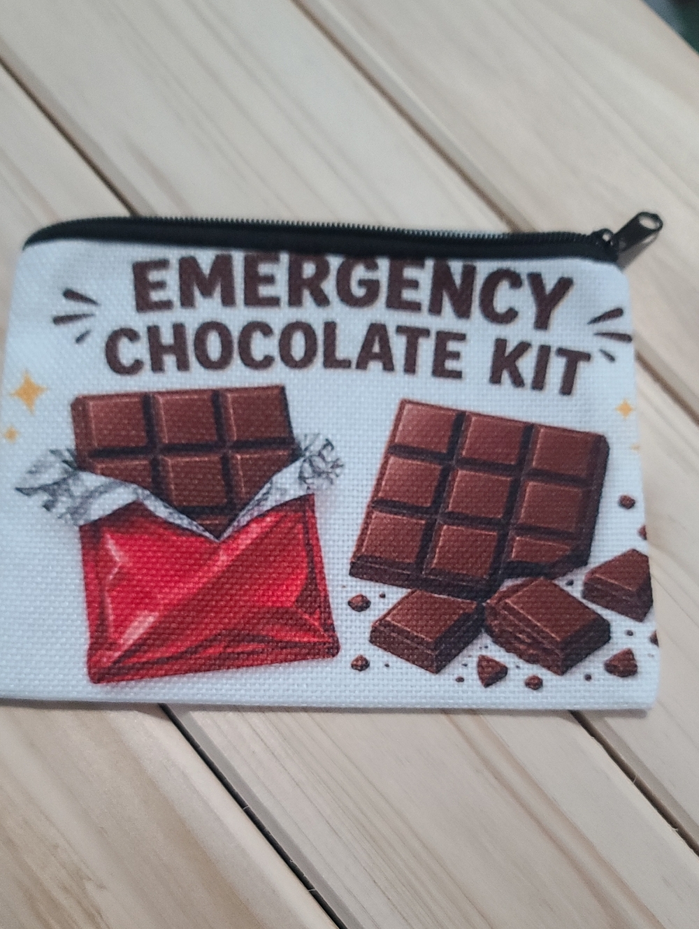 Emergency Chocolate Kit Canvas Zip Bag NWT
